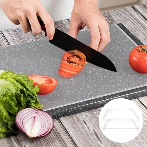 2 Pack Acrylic Cutting Board with Counter Lip – Clear Non-Slip Cutting Boards for Kitchen Countertop, Large 15.8” x 11.8” Food-Grade Cut Mats, Minimalist Kitchen Decor & Counter Protector