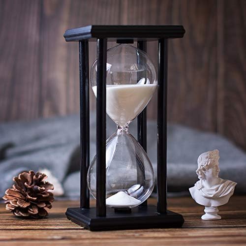 BELLAWARE Hourglass Timer with White Sand, 30 Minute Wooden Sand Timer