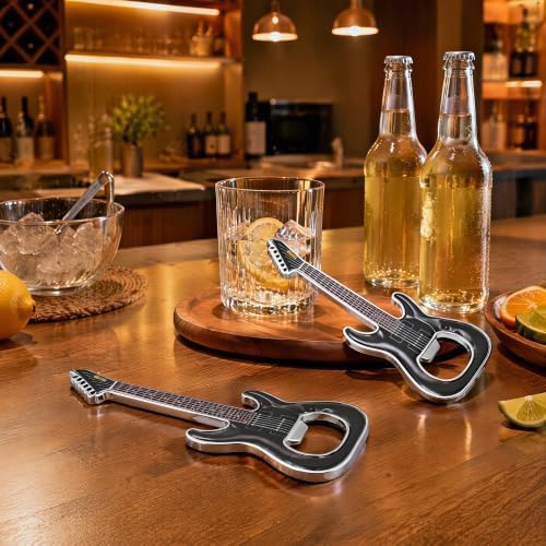Guitar Shaped Bottle Opener, 2 Pack Metal Beer Opener Gift for Music Lovers