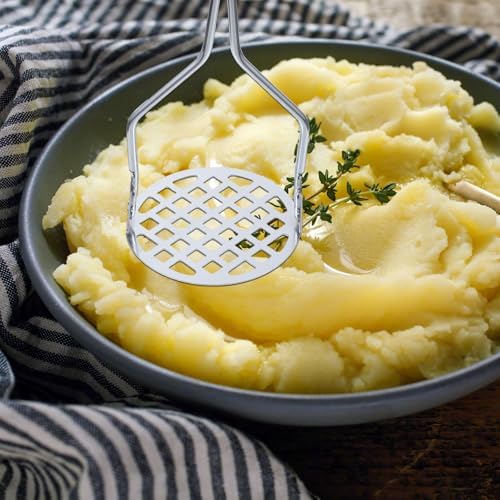 STOBAZA Stainless Steel Potato Press Manual Masher for Potatoes Sweet Potatoes Yams and Pumpkin Non-Slip Handle with Hanging Hole Kitchen Tool
