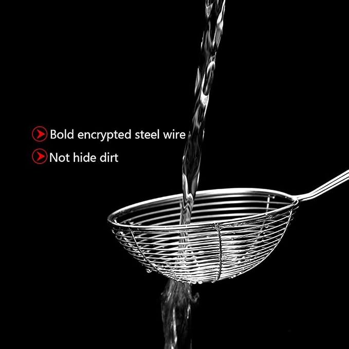 2.5 inch Hot Pot Strainer Scoops Stainless Steel Hot Pot Strainer Spoons Mini Mesh Skimmer Spoon Asian Ladle with Handle(M)