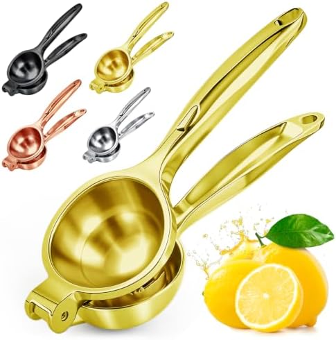 Lemon Squeezer Large, Lemon Squeezer Juicer Stainless Steel, Heavy Duty Manual Citrus Juicer Hand Press, Kitchen Tools Lime Squeezer Bar Tool, Easy to Clean Metal Lemon Hand Press