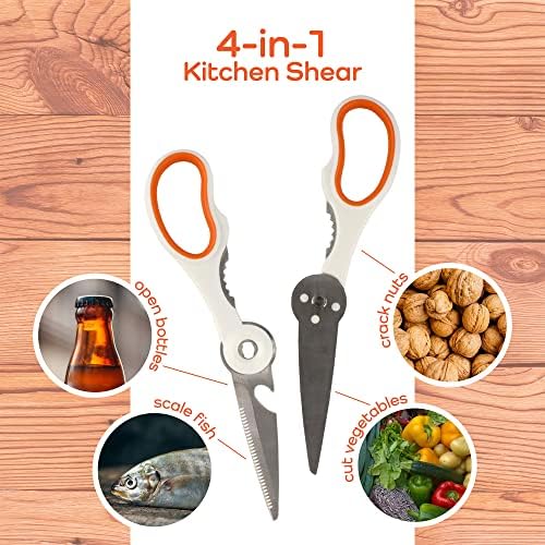 Premium 4-in-1 Kitchen Shears with Paring Knife Set - 1 Set (1 Scissor & 1 Paring Knife)