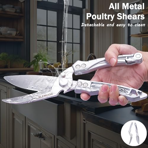 Kitchen Shears Heavy Duty Poultry Shears All Purpose Silver
