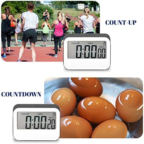 Jayron Digital Timer Alarm Clock Kitchen Timer Cooking Timer Countdown and Count up Large LED Display Magnetic Design Replaceable Battery for Kids and Elderly