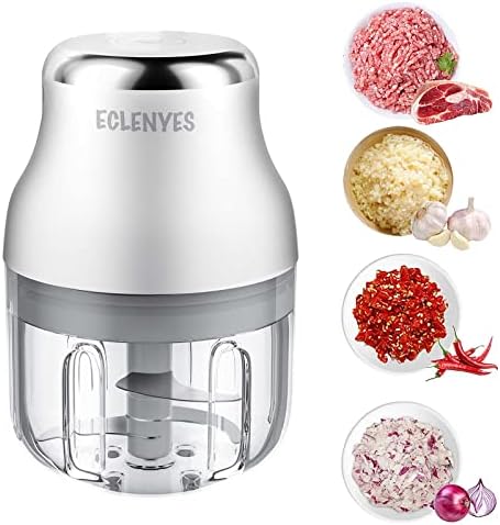 Garlic Chopper, Mini Food Processor, USB Rechargeable Mini Chopper, Powerful Garlic Crusher, Blender to Vegetable, Wireless Vegetable Chopper for Ginger, Chili, Fruit, Meat, etc（250ML）
