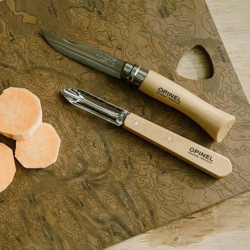 Opinel No. 115 Essential Stationary Peeler, Hornbeam Wood (Blue)