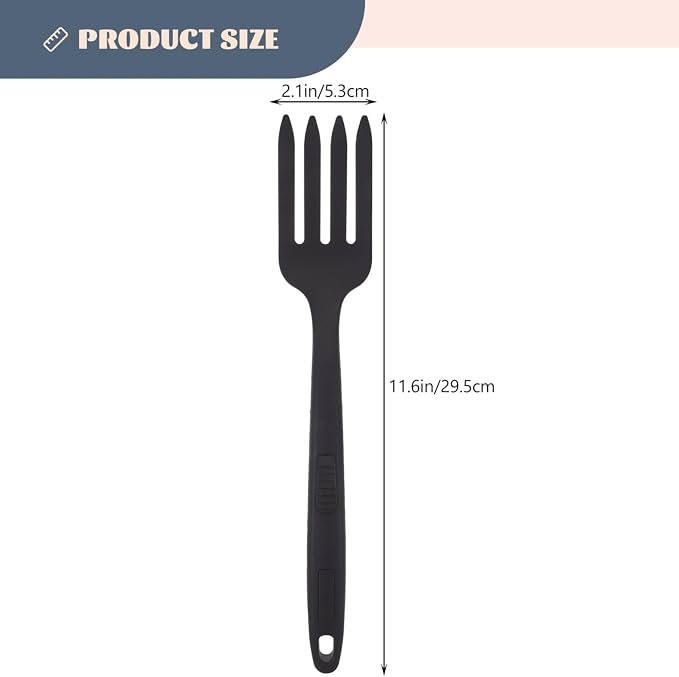 Silicone Pasta Server Fork Reusable Ergonomic Cooking Tool Large Washable Fork for Salad Mixing Non-scratch Kitchen Supply for Home Restaurant and Camping
