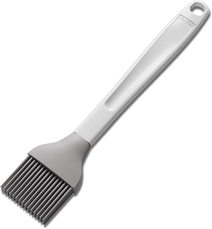 Zenker Pure Elegance Pastry Brush, Made of Silicone, for Spreading Glazes and Greasing, Heat Resistant up to 230 °C, Dishwasher Safe, Designed in Germany, Grey