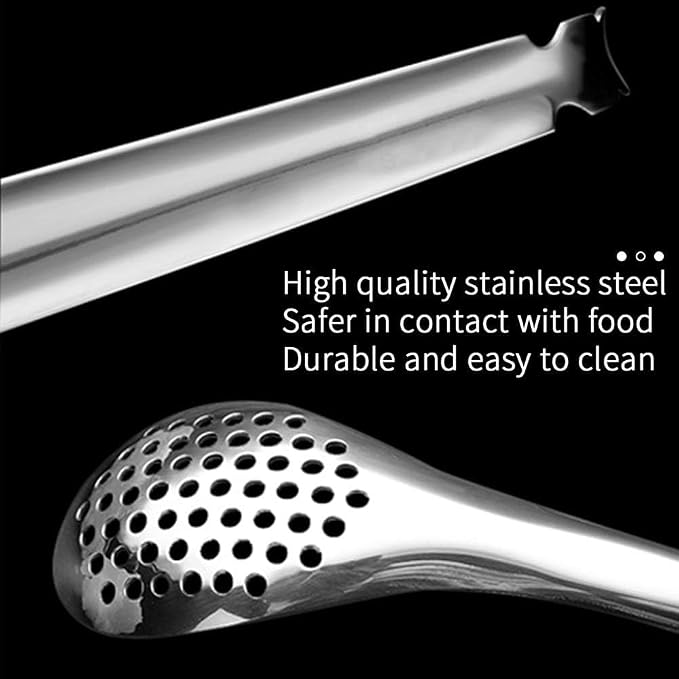 Spherification Spoon - Set of 6 Stainless Steel Spherification Spoon Molecular Mixologist Slotted Bar Spoon Kitchen - KICW0071 (6pcs Silver)
