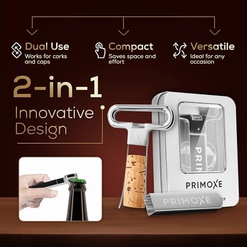 Christmas Stocking Stuffers for Men Ah So Two Prong Wine Opener & Bottle Opener Professional Stainless Steel Corkscrew Wine Bottle Opener Champagne & Travel Cork Puller Gift