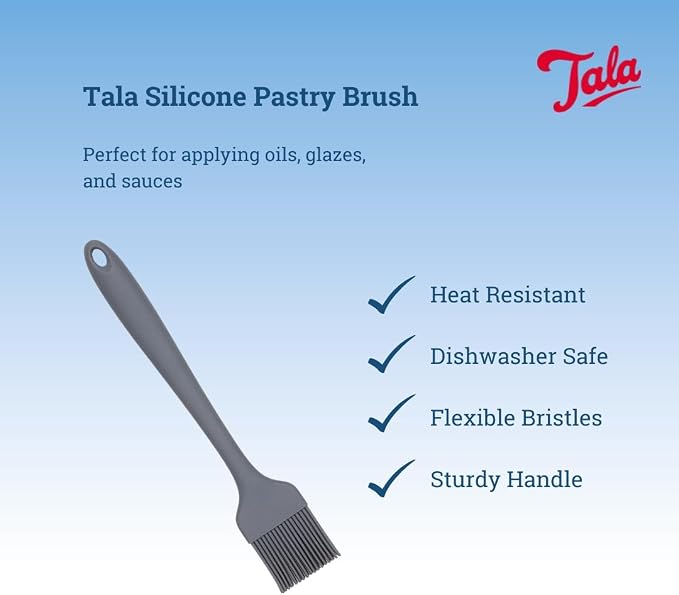 Tala Silicone Pastry Brush Perfect for Applying Oils, Enamels and Sauces, Heat Resistant, Dishwasher Safe