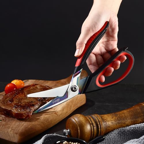 LIVINGO 9.5" Heavy Duty Kitchen Scissors Titanium Coated Poultry Shears