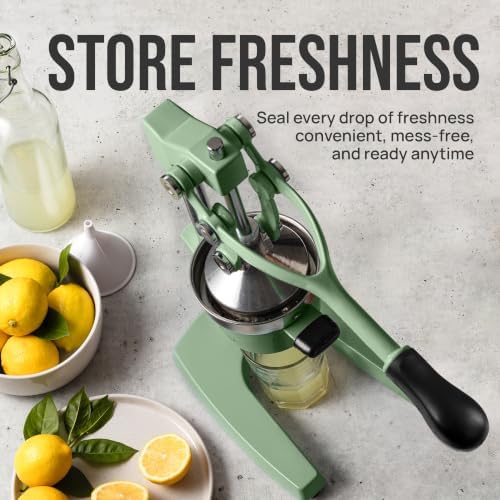 Zulay Kitchen Cast Iron Juicer - Heavy Duty Orange Juicer with Detachable Strainers for Easy Cleaning, Citrus Press for Citrus Fruits, Perfect for Bartenders, Juice Lovers & Health Enthusiasts