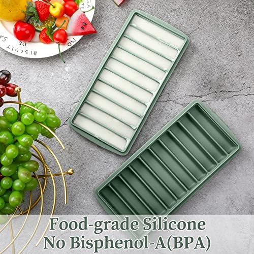 Eaasty 2 Pcs Breastmilk Freezer Storage Baby Food Milk Freezer Trays, Green