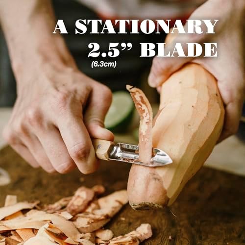 Opinel No. 115 Essential Stationary Peeler, Hornbeam Wood (Purple)