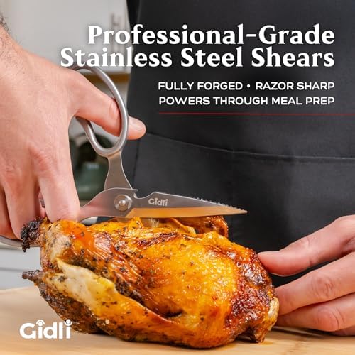 Premium Kitchen Scissors All Stainless Steel – Lifetime Replace. Warranty*