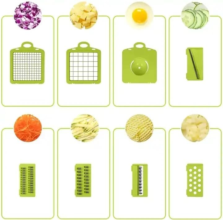 Vegetable Chopper - Spiralizer Vegetable Slicer - Onion Chopper with Container - Pro Food Chopper - Slicer Dicer Cutter
