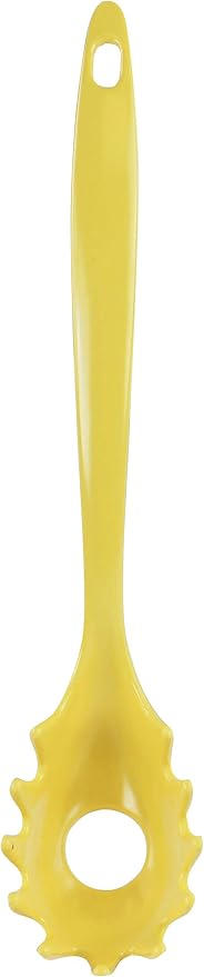 Spaghetti Spoon, Pasta Server, Fork with Ergonomic Handle, Heat Resistant, BPA Free,11.5 inch Melamine Utensil by Reston Lloyd, 6 piece set, Lemon