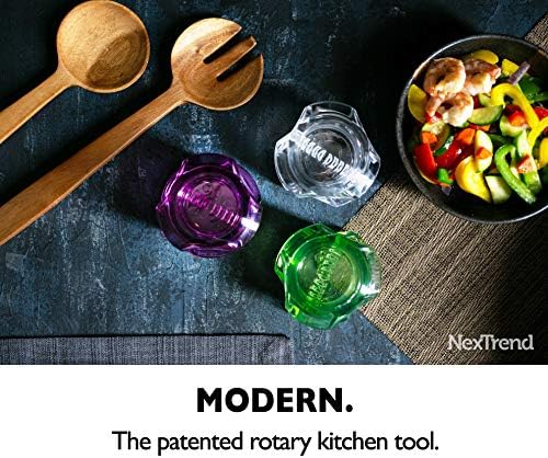 NexTrend Garlic Twister 4th Gen, clear manual garlic mincer for ginger, herbs and nuts