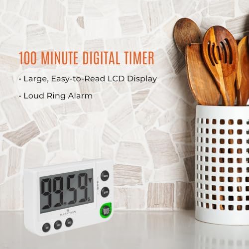 MARATHON 100-Minute Digital Timer with 3 Memory Presets (White)