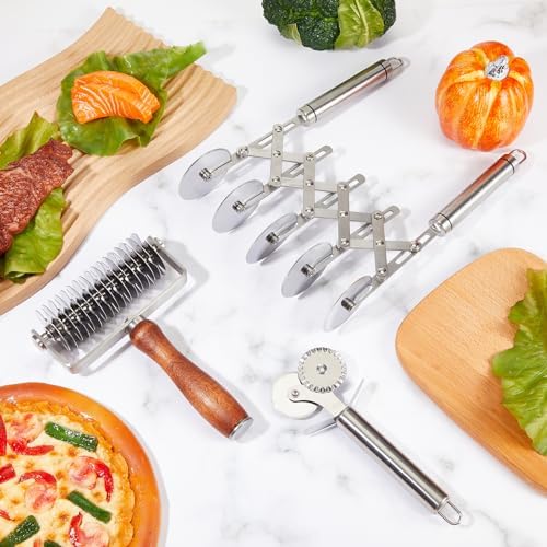Gisafai 3 Pcs Pastry Cutter Set for Christmas Kitchen Pizza Noodle Pasta