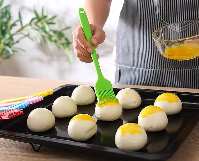 PARENCE.- Set of 2 Silicone Kitchen Brushes/Set of 2 Basting Brushes - Pastry, Barbecue, Daily Cooking - Heat Resistant (mix of colors)