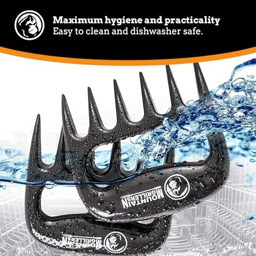 Mountain Grillers Meat Claws - Pulled Pork Shredder Tools for BBQ - Bear Claws for Shredding Meat on Grill, Smoker, or Barbecue - Heavy Duty Grilling Accessories - Pack of 2, Black