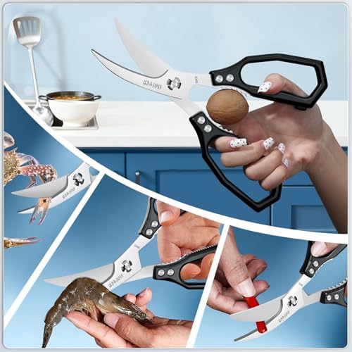 HUUSK Black Kitchen Scissors Set -Heavy Duty Kitchen Shears