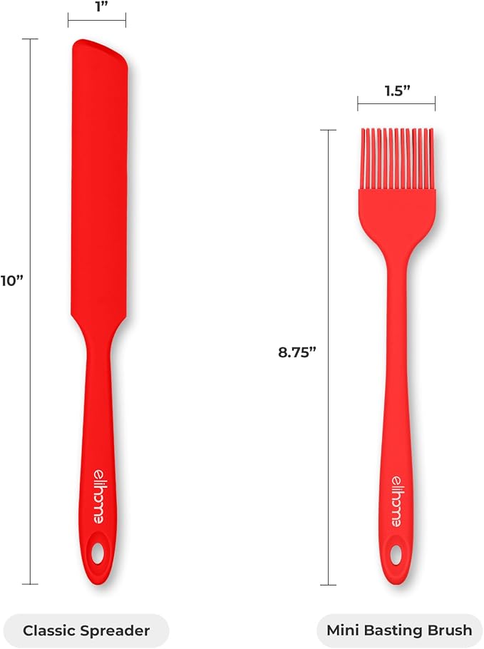 Mini Silicone Basting Pastry Brush, Cooking Brush for Oil Sauce Butter Marinades, Food Brushes for BBQ Grill Kitchen Baking, Baster Brushes Baste Pastries Cakes Meat Desserts, Food Grade, Red