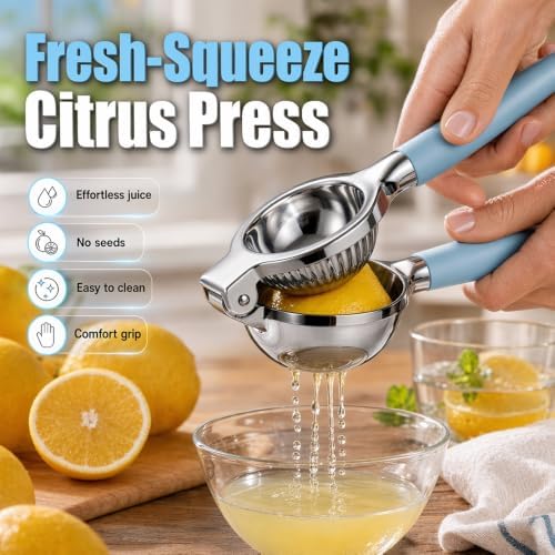 Heavy-Duty Stainless Steel Lemon Squeezer, Effortless Citrus Juicing with Ergonomic Handles, Ideal for Home Kitchens & Bar Use，1pcs