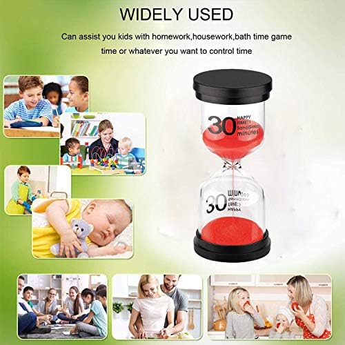 SuLiao Hourglass 30 Minute Sand Timers: Large Colored Red Sand Clock, Reloj De Arena 30 Minutos, Plastic Hour Glass Sandglass for Kids, Games, Classroom, Kitchen, Decor