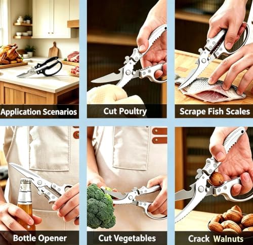 Heavy Duty Poultry Shears, Multi-functional Kitchen Scissors