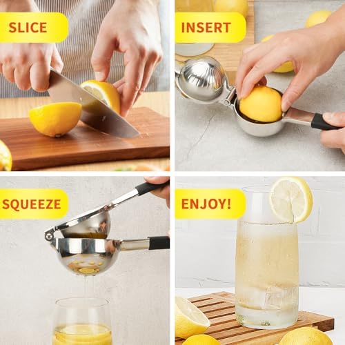 SHIKORI Lemon Squeezer,304 Stainless Steel Citrus Press Juicer