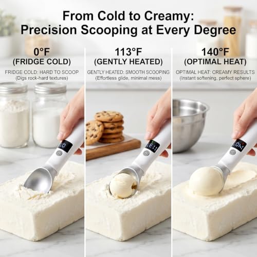 InnoMoon Rechargeable Heated Ice Cream Scoop, LED Display