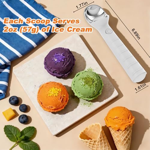 Heated Ice Cream Scoop, Fast Heating Electric Scooper, Rechargeable