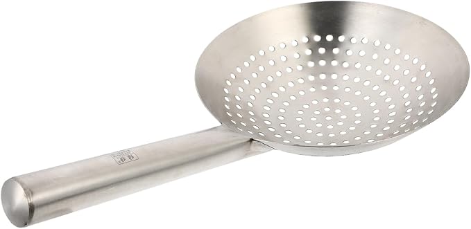 UPKOCH Stainless Steel Skimmer Spoon 16.92 Inch Fine Mesh Cooking Strainer with Handle for Frying Hot Pot Vegetables Meat Wonton Kitchen Gadget