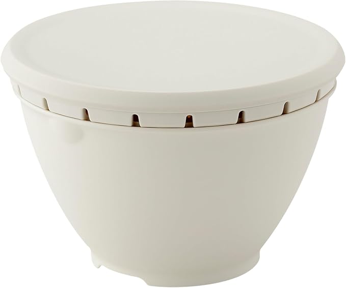 RISU GLIB112 Squirrel N Liberarista Ball Colander Set with Lid, Small, White, Made in Japan, Microwave Safe, 7.1 inches (18 cm)