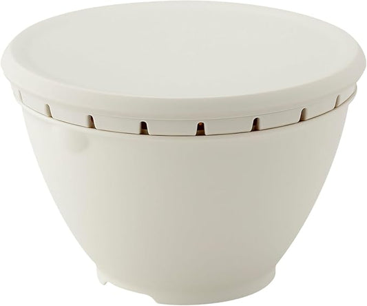 RISU GLIB112 Squirrel N Liberarista Ball Colander Set with Lid, Small, White, Made in Japan, Microwave Safe, 7.1 inches (18 cm)