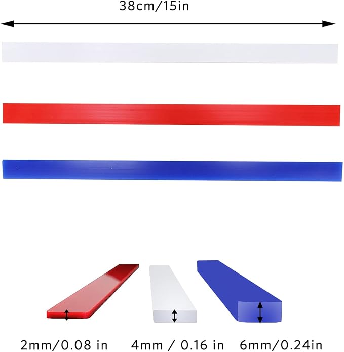 Dough Thickness Guides, 15in 3-Thick Measuring Dough Strips Rolling Pin Guides Non Stick Silicone Baking Pastry Rulers Thickness Strips for Noodles Fondant Biscuits Pies Baking
