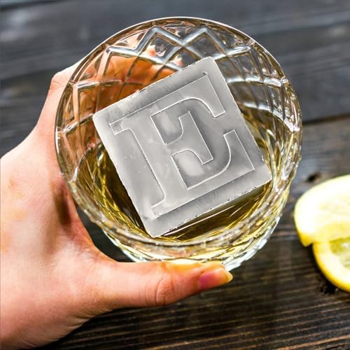 Letter E Monogram Ice Cube Mold Custom Ice Cube Mold 2 Inch Big Initials Silicone Ice Cube Tray Gifts for DAD Gifts for Him