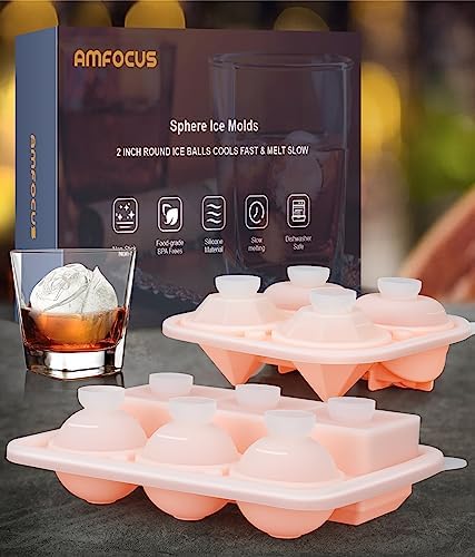 Ice Cube Trays with Lids, Large Silicone Ice Molds for Whiskey, Set of 2