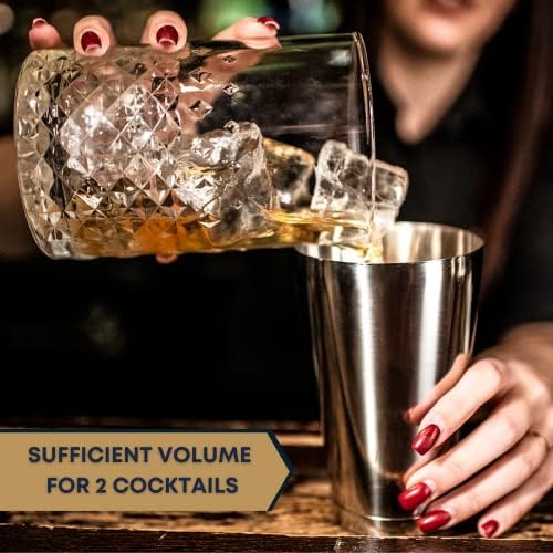 BARIANTTE Weighted Boston Cocktail Shaker - Large 28oz & 18oz, Professional Bartender Shaker Set