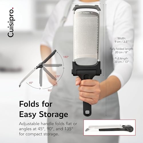 CUISIPRO Surface Glide Technology Stainless Steel Folding Handle Grater, Fine