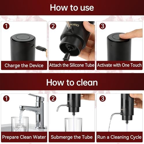 AIKARO - Electric Wine Aerator Pourer Rechargeable Automatic Decanter, with Corkscrew and Vacuum Stopper (Set)