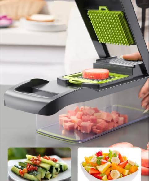 Pro Vegetable Chopper with 8 Blades:Mandoline Onion , Egg Separator Cutter,Food Slicer with Container for Kitchen