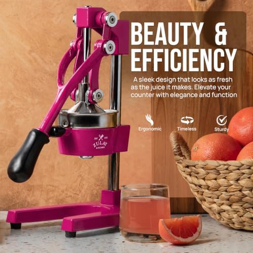 Zulay Kitchen Cast Iron Juicer - Heavy Duty Orange Juicer with Detachable Strainers for Easy Cleaning, Citrus Press for Citrus Fruits, Perfect for Bartenders, Juice Lovers & Health Enthusiasts