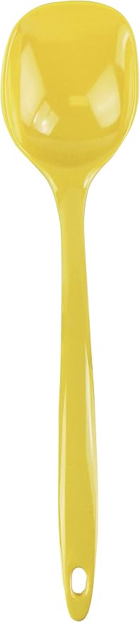 Reston Lloyd Cooking Spoon for Serving, Basting, Mixing, Heat Resistant, BPA Free Melamine 11 inch Utensil with Ergonomic Handle, Lemon