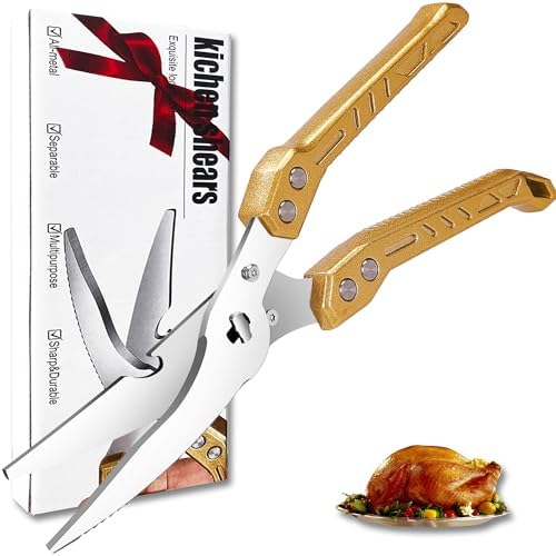 Heavy Duty Kitchen Poultry Shears Professional Food Scissors Gold