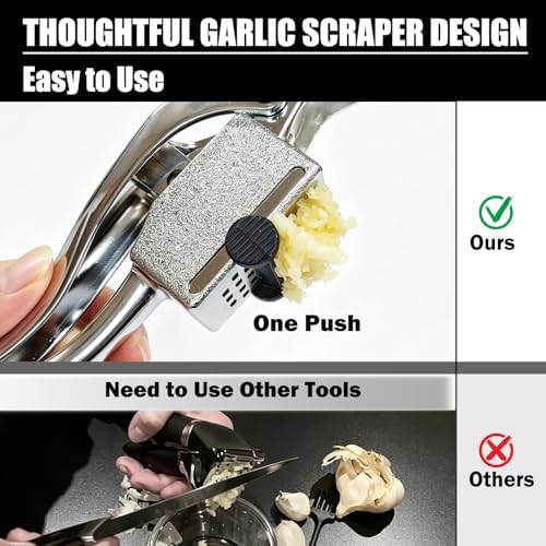 Funny Garlic Press Easy Squeeze & Clean | Ergonomic Handle